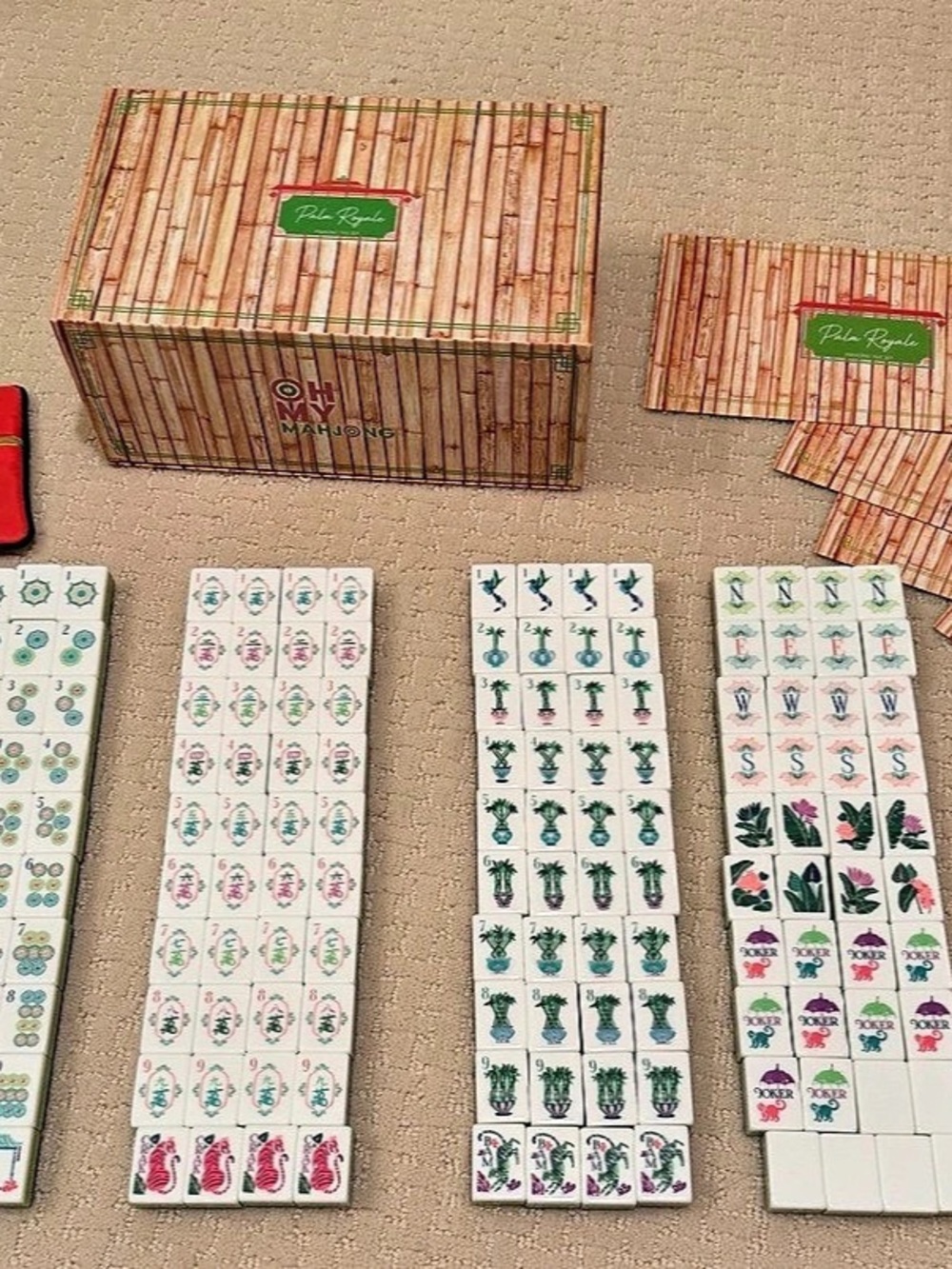Oh My Mahjong Palm Royale Mahjong Tile Set Green & White